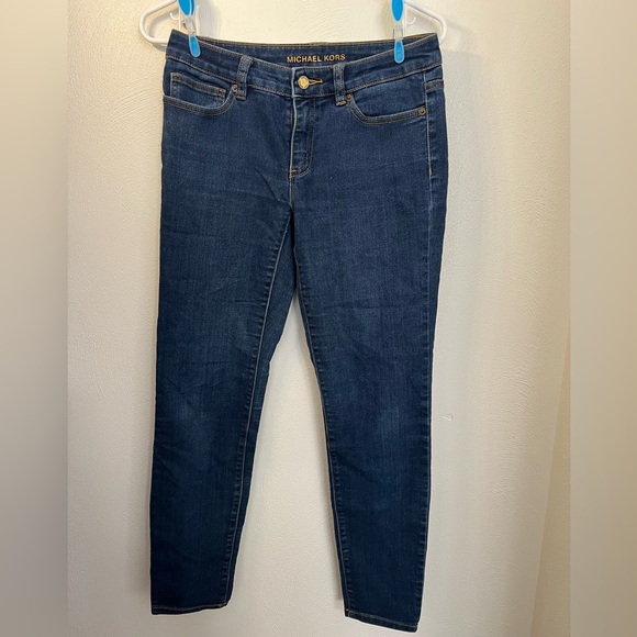 MICHAEL‎ KORS Classic Logo Dark Wash Denim Jeans Skinny Women's Size 4 - Picture 1 of 6